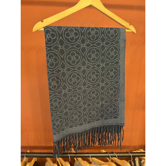 Sjaal Monogram Donkerblauw