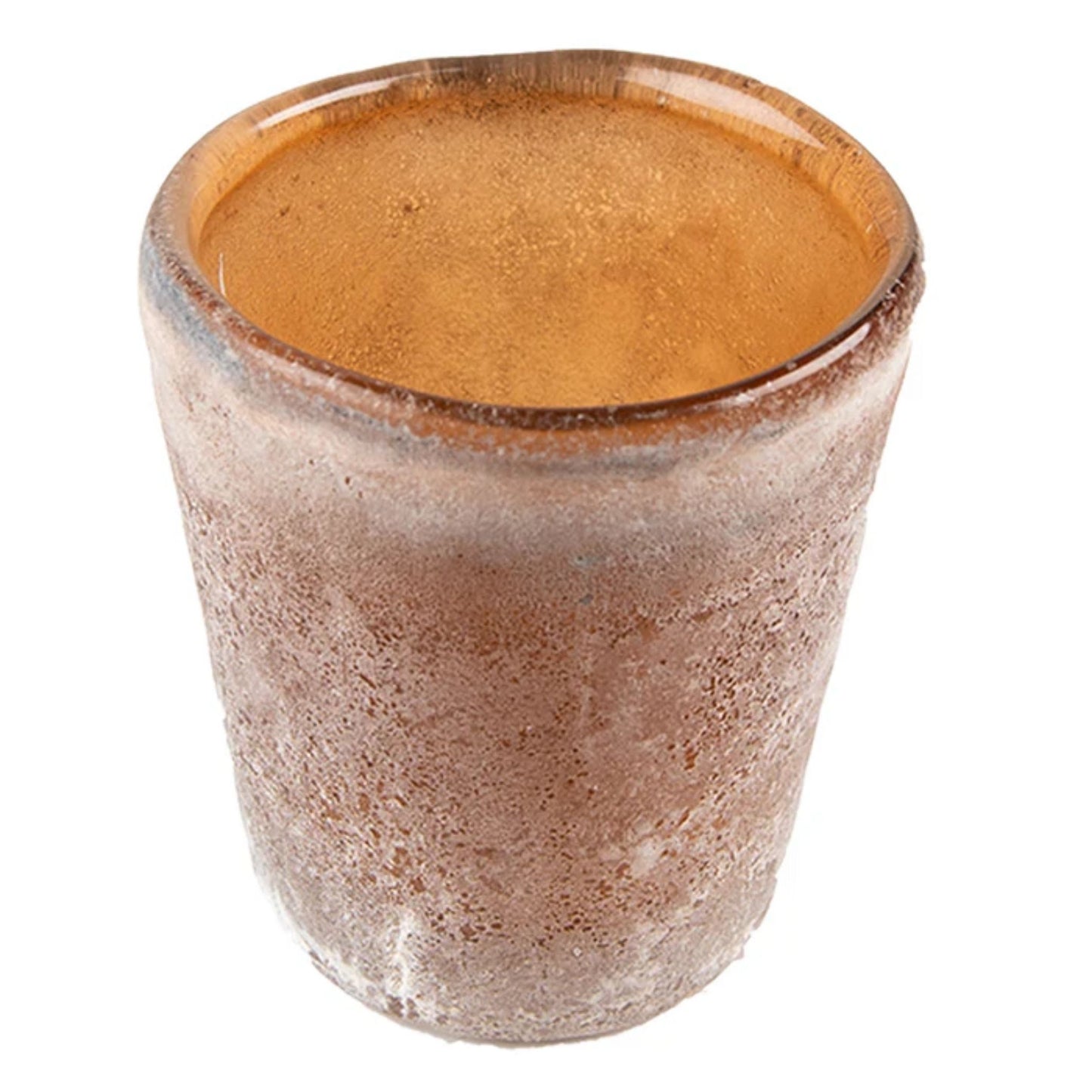 Theelichthouder Rustiek Bruin Glas – H8 x D7 cm