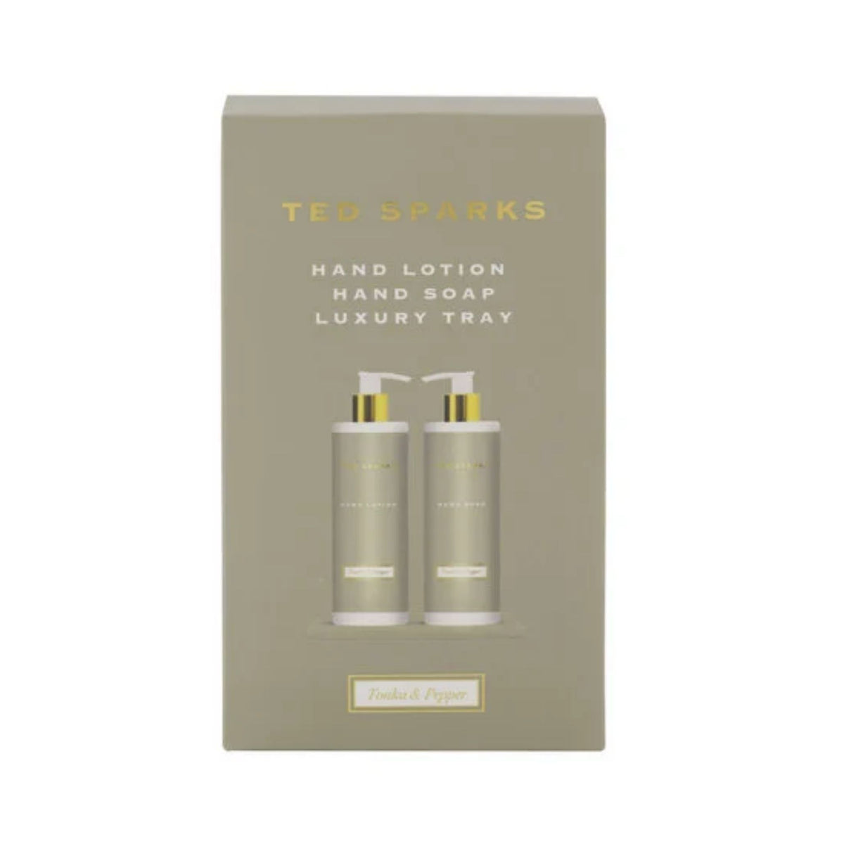 Ted Sparks Hand Gift Set – Hand Soap, Hand Lotion & Tray – Tonka & Pepper