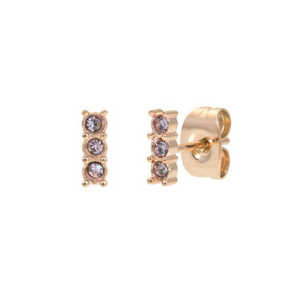 Triple Stone Tanzanite Studs