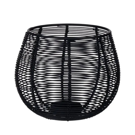 Windlicht Iligan Zwart – H12 x D14 cm