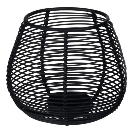 Windlicht Iligan Zwart – H9 x D11 cm