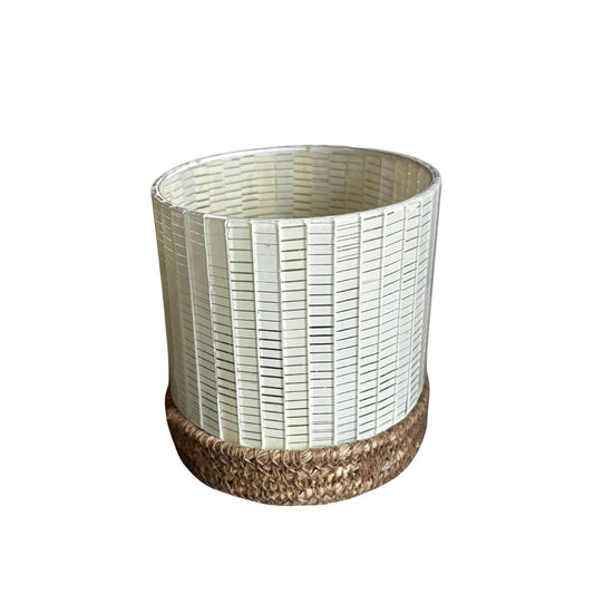 Windlicht Votive Mosaic met Jute Bodem – H11 cm